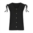 thumbnail image 5 of Women's V Neck Sleeveless Button down Tank Tops Summer Casual Loose Tunic Blouses Eyelet Shirts, 5 of 7