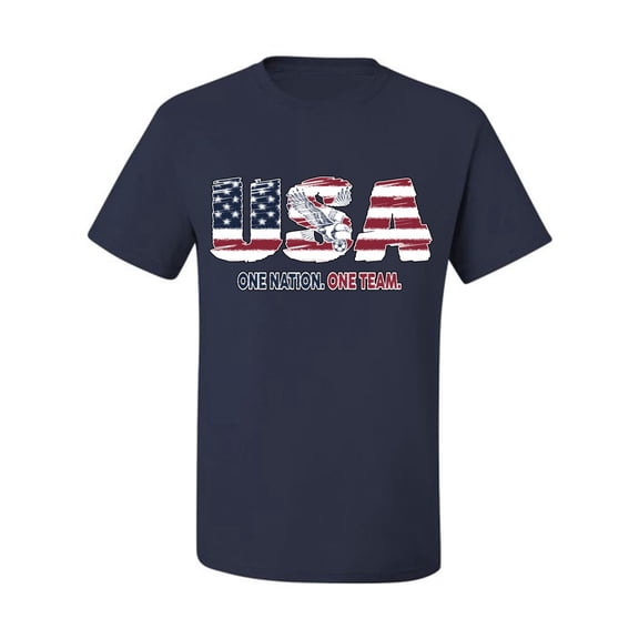 Wild Bobby USA Flag Pride One Nation One Team Eagle Soccer Graphic | Unisex Novelty T-Shirt | Soccer Football Fan Gift for Men Women Unisex Men Tee