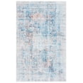 thumbnail image 2 of SAFAVIEH Arizona Carson Distressed Polyester Machine Washable Area Rug, Blue/Rust, 6' x 9', 2 of 13