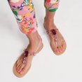 thumbnail image 3 of XYD Women Round Open Toe Thong Sandals Buckled Strappy Crystal Studded Flats Summer Vacation Beach Shoes Size 7 Pink, 3 of 4
