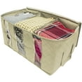 thumbnail image 2 of Sorbus Foldable Storage Bag Organizers, 3 Sections, Great for Clothes, Blankets, Closets, Bedrooms, and More (2 Pack), 2 of 5