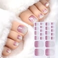 thumbnail image 5 of 110PCS Ombre Glitter Toenail Stickers Press on Toenails, 5 Colors Gradient Glitter Nail Polish Strips with Manicure Tools Kit, Self-Adhesive Pedicure Nail Art Decals for Women & Girls, 5 of 12
