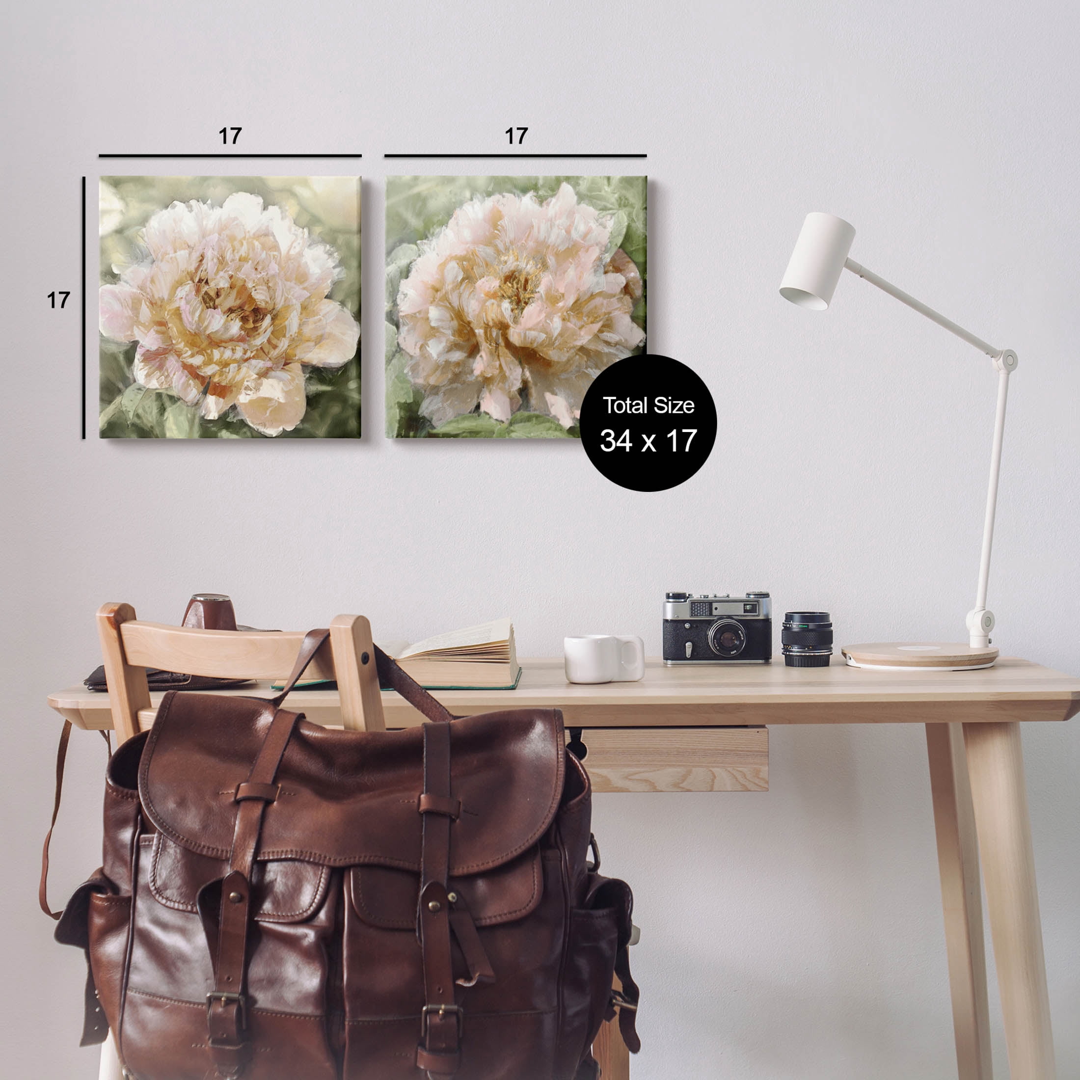 Carnation Plant Blooming Garden Botanical & Floral Graphic Art Gallery Wrapped Canvas Print Wall Art, Set of 2