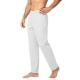 thumbnail image 7 of Zynoxe Men's Straight Leg Pants Comfort Elastic Waist Lounge Pants for Men Lightweight Home Work Casual Trousers Versatile Solid Color Long Pants with Side Pockets L, 7 of 7