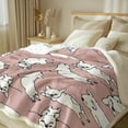 thumbnail image 2 of Pink Pug Dogs Fleece Blanket Sherpa Throws Blanket Trendy Animals Print Plush Throw Blanket for Couch, Sofa, Bed, Couch, Office Throw (50" X 60"), 2 of 6