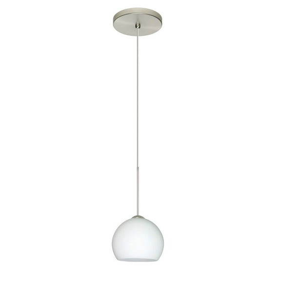 1XT-565807-LED-SN-Besa Lighting-Palla 5-One Light Cord Pendant with Flat Canopy-4.75 Inches Wide by 3.88 Inches High-Satin Nickel Finish-Opal Matte