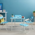 thumbnail image 4 of VECELO 23.8" Kids Folding Square Table, Portable Game and Activity Table for Indoor or Outdoor, Blue, 4 of 7