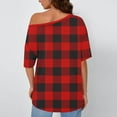 thumbnail image 4 of Ohufall One Shoulder Shirts for Women Print Short Sleeve Pullover Casual Tops Loose Fit Summer Cute Tops, 4 of 6