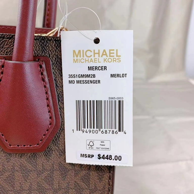 Michael Kors Mercer Medium Leather Messenger Crossbody Bag