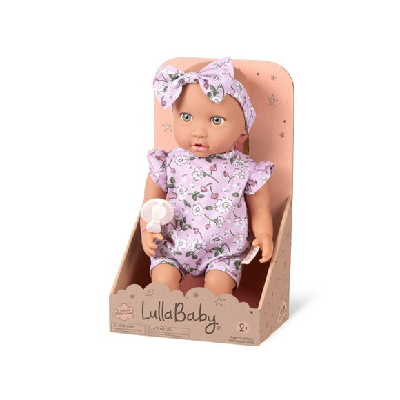 LullaBaby Baby Doll - Floral Outfit Blue Eyes & Fair Skin Tone