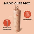 thumbnail image 3 of BOTTLE BOTTLE Insulated Water Bottle 24oz with Straw Lid and Handle for Sports Travel Gym Stainless Steel Water Bottles Double-Wall Vacuum Metal Leak Proof BPA-Free Light yellow flower, 3 of 7