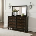 thumbnail image 2 of Benjara Meon Dresser Mirror, Dark Oak Brown Wood Frame, Rectangular 32 Inch, 2 of 6