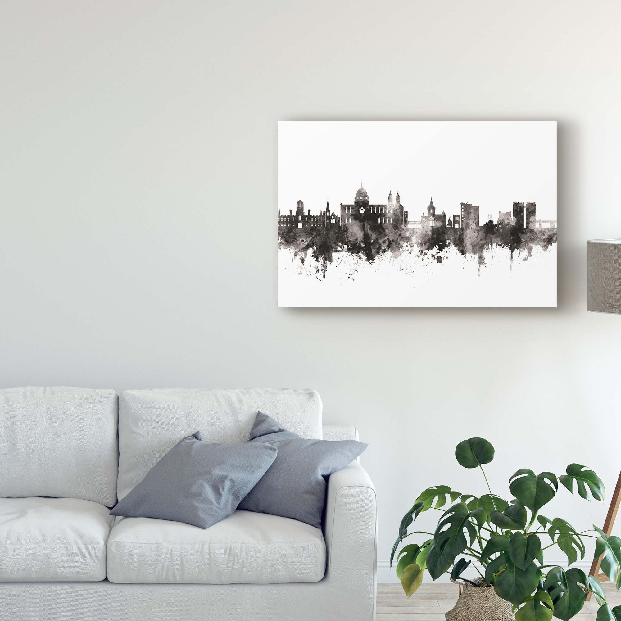 Trademark Fine Art 'Galway Ireland Skyline Black White' Canvas Art by Michael Tompsett
