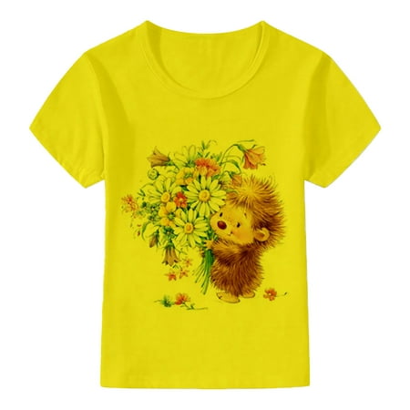 

FRSASU Kids Clothing Clearance Toddler Baby Boys Girls Animal Cartoon Print Tops Short Sleeve T-Shirt