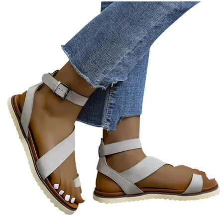 

Cglfd New Casual Ladies Sandals Casual Beach Shoes Summer Fashion Roman Shoes Flat Sandals