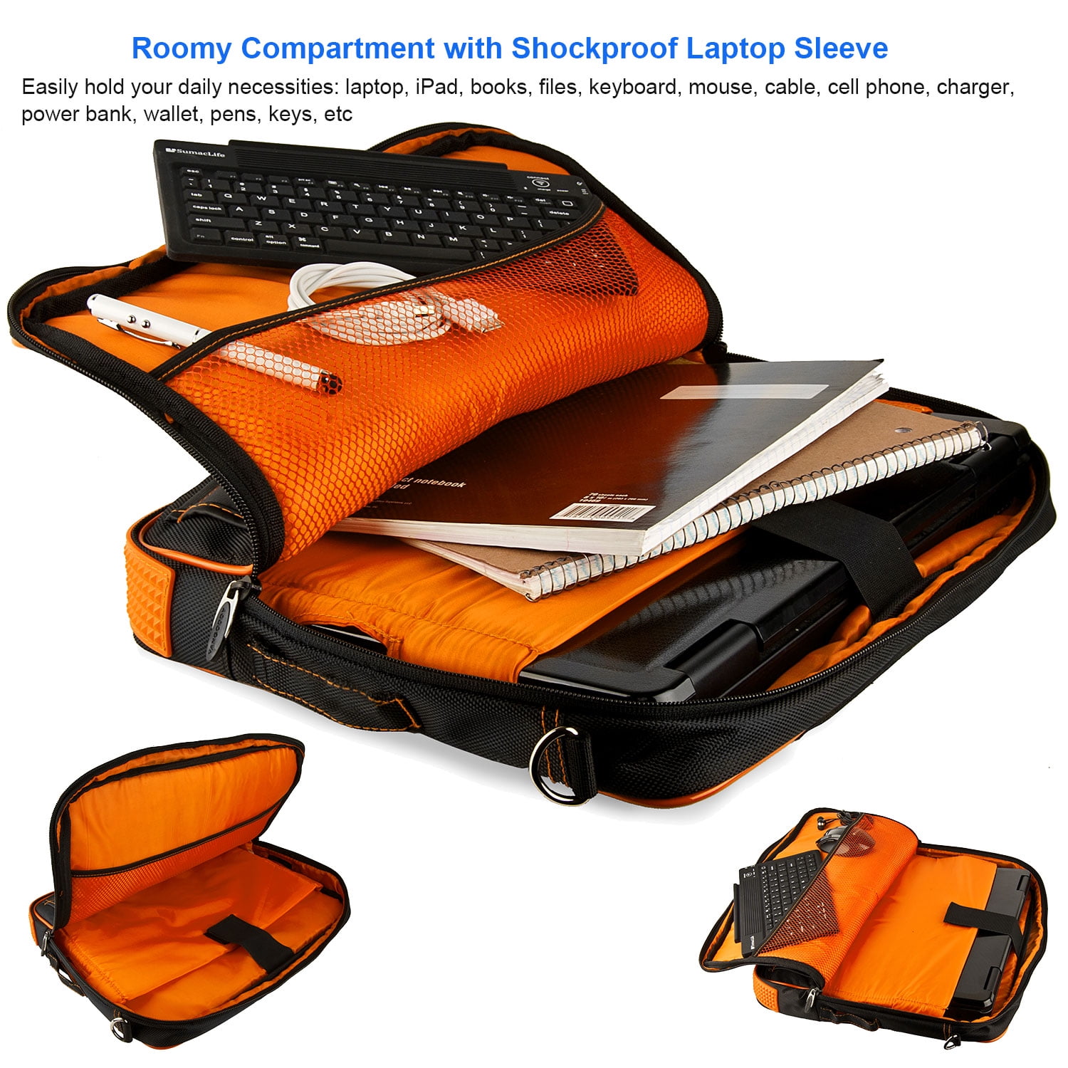 Mens and Womens Laptop Messenger Bag Shoulder Bag Briefcase 11.6 inch for iPad Pro 11, Acer Asus HP Lenovo Samsung Chromebook