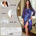 thumbnail image 6 of Yuyamidu Wolf Long Bath Robe for Women Galaxy Spa Bathrobes for Girls Party Nightgowns Polyester Pajamas Sleepwear Size L Lightweight Mid-Length Night Robe with Waist Belt, 6 of 7