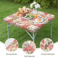 thumbnail image 4 of Pioneer Flower Floral Print Pattern Square Fitted Tablecloth with Elastic Edge,Square Table Cover,Washable Elastic Table Cover for Home Kitchen Party Decor 34"x34", 4 of 6