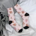 thumbnail image 5 of Hirioo Strawberry Cake Pattern Adult Middle Tube Socks Breathable Sock Non-Pilling,Contrasting Color Design, 5 of 6