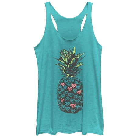 Racerback Heart - Women's Heart Pineapple Racerback Tank Top