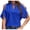 Blue, variant on Women's Off Shoulder Top Short Sleeve V Neck Casual Blouse Loose Party Vacation Holiday Shirt, Pink XXL