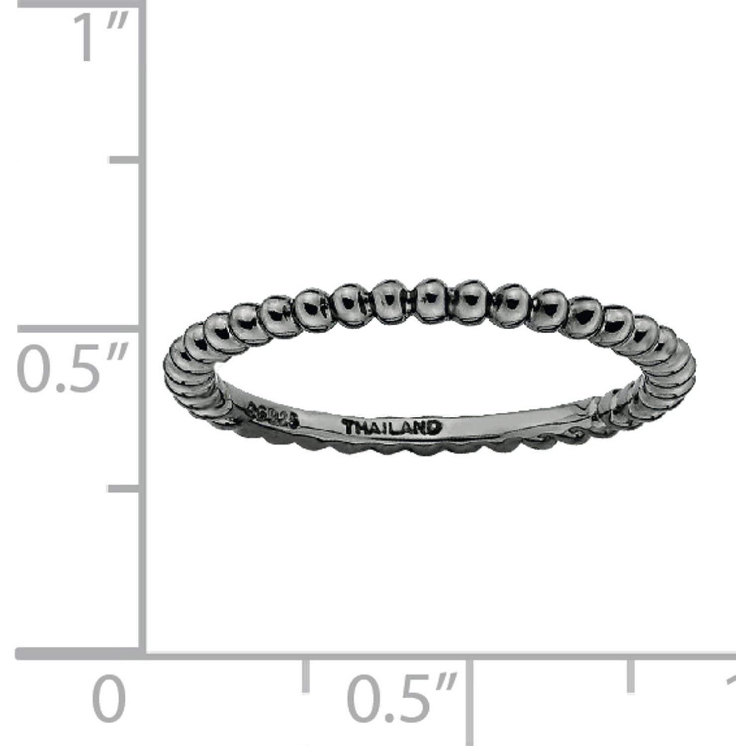 Stackable Expressions Sterling Silver Black Ruthenium-plated Ring