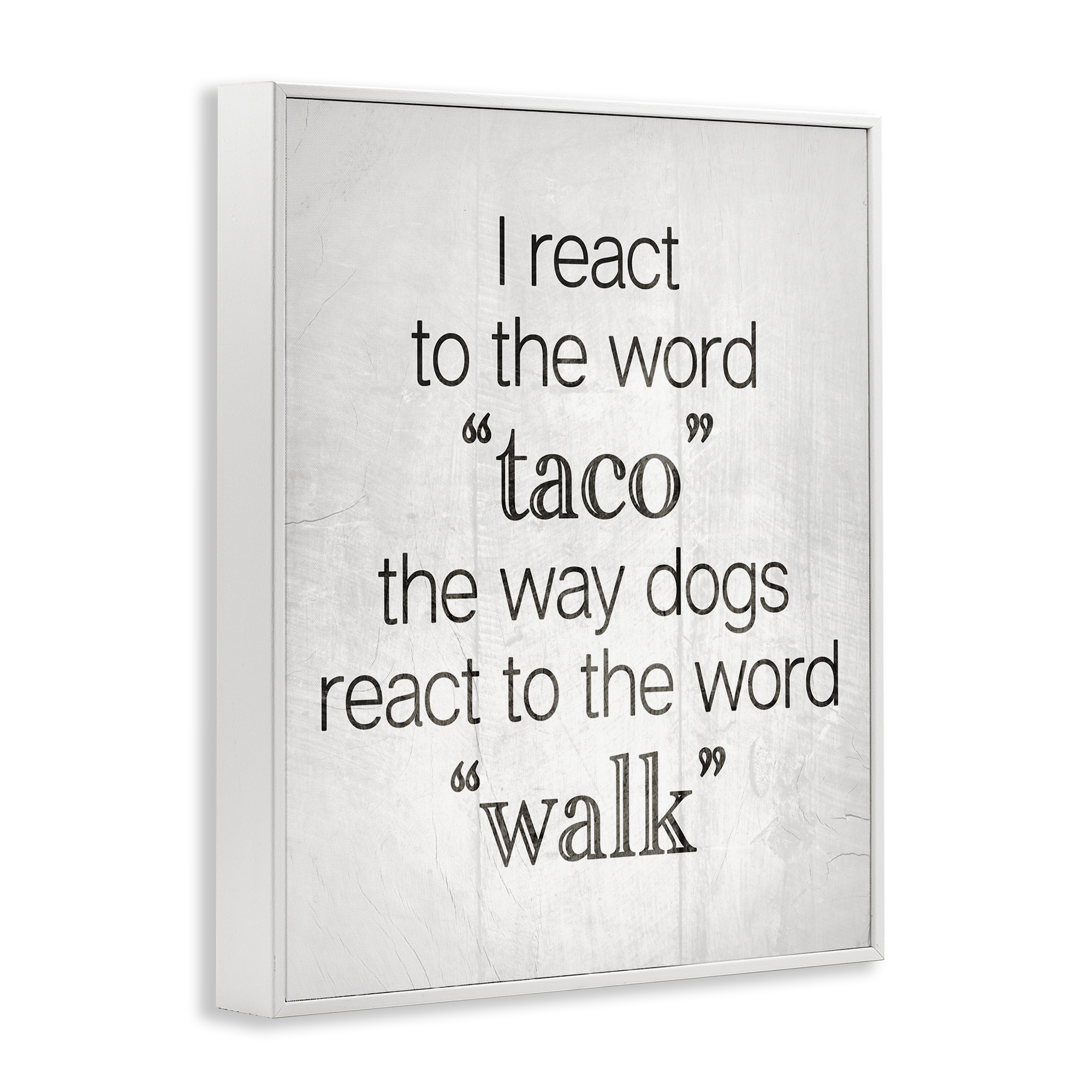 Stupell Industries Funny React To Taco Food & Beverage Painting White Framed Art Print Wall Art, 16 x 20