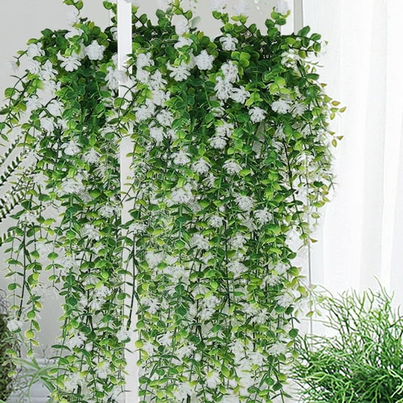 Vadktai Artificial Hanging Flowers, Fake Hanging Plants, Orchid Flower Bouquet for Wall, Home, Room, Garden, Wedding, Indoor Outdoor, Spring Decoration
