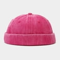 thumbnail image 1 of Bonnet Docker Lavé en Gros Sans Visière Couleur Unie Style Rétro Vintage Rue Printemps Automne Extérieur Rose Taille Unique, 1 of 6
