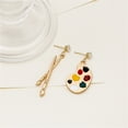 thumbnail image 4 of QIQUWOHUL Personalized And Interesting Paintbrush Drawing Board Earrings Retro Literary And Artistic Temperament Asymmetrical Earrings, 4 of 9