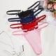 thumbnail image 5 of Gibobby Calzoncillos sexy Tanga para mujer europea y americana, ropa interior sin de cintura con de amor sexi y pajarita(Morado,G), 5 of 5