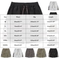 thumbnail image 2 of TEAJOPSUU Men's Casual Shorts Plus Size Loose Fit Canvas Shorts with Elastic Drawstring Waist Embroidery Detail Straight Leg Cut Dark Gray, 2 of 7