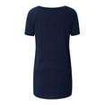 thumbnail image 4 of Hvyesh Summer Womens Short Sleeve Tunic Tops To Wear With Leggings Casual Loose Fit Long Tee Shirts Comfy Plus Size Blouses, 4 of 5
