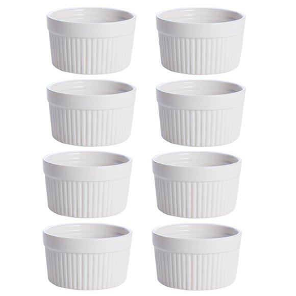 8 moldes de cerámica reutilizables, antiadherentes y resistentes al calor de 3,5 pulgadas para hornear pan (blancos)