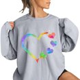 thumbnail image 2 of Gibobby Tops Mujeres Casual Sudadera casual con cuello redondo para mujer, sudadera de manga larga con estampado de amor, informal (Gris, S), 2 of 3