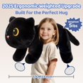 thumbnail image 3 of Peluche pesado Mewaii Black Cat con almohadilla térmica de 2,27 kg, 3 of 9