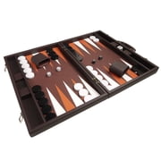 Silverman & Co. 19-inch Premium Backgammon Set - Large - Dark Brown