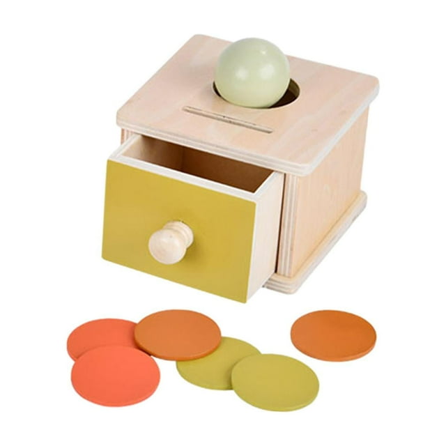Caja de caída de bolas Caja de permanencia de objetos Habilidades motoras finas Juguetes Montessori San Valentín cajón único