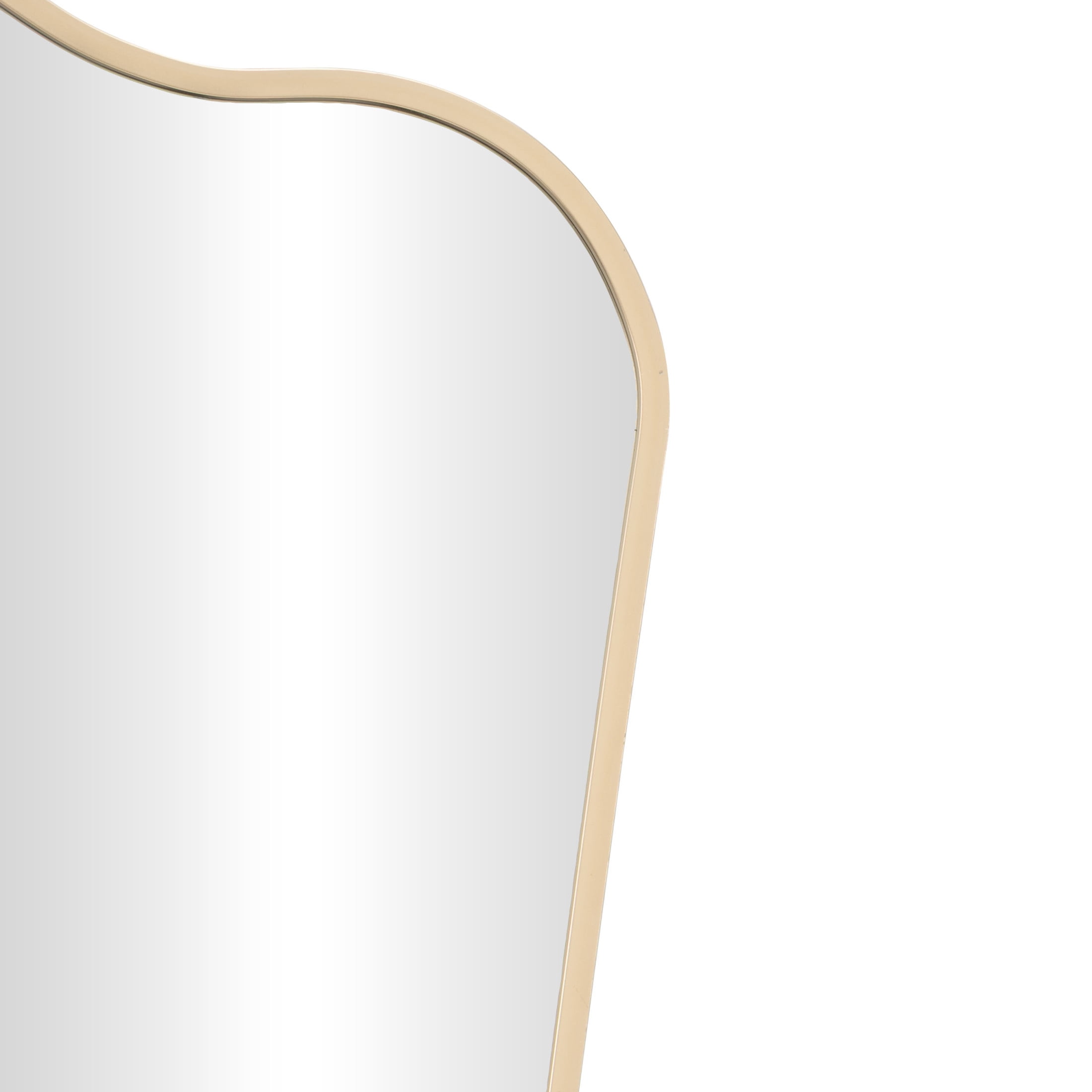 DecMode 20" x 35" Gold Arched Wall Mirror with Thin Frame