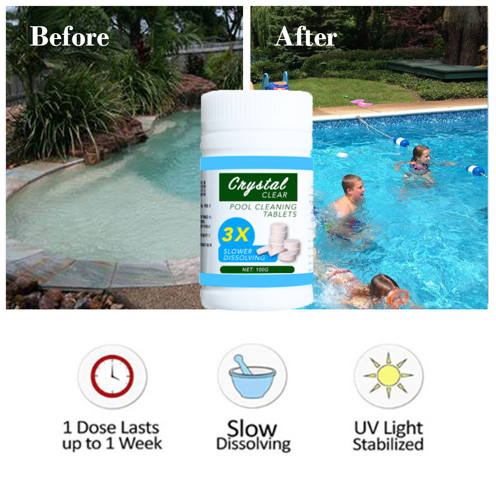 Pool Cleaning Tablet Multifunctional Effervescent Tablets Clear Balance Pool Maintenance
