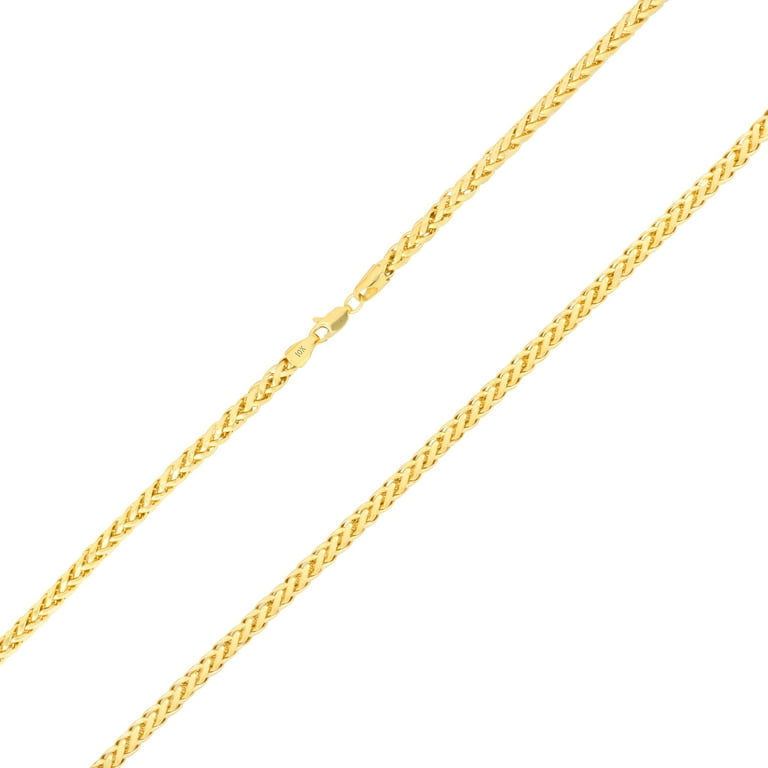 Nuragold 10k Yellow Gold 4mm Franco Rounded Palm Wheat Foxtail