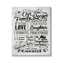 Stupell Indtries Our Family Recipe Motivational Kitchen Phrases Life Ingredients,16 x 20,Design by Lettered and Lined