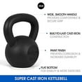 thumbnail image 3 of Yes4All 35lb Cast Iron Kettlebell, Black, Single, 3 of 7