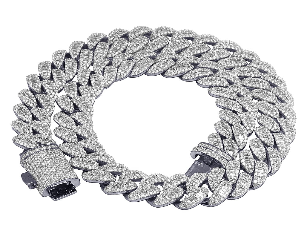 18MM Baguette Miami Cuban Necklace 