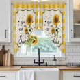 thumbnail image 6 of Sunflowers Swag Valances for Windows 2 Pack, Kitchen Window Curtains 36 Inch Length, Yellow Floral Watercolor Botanical Checkered Rustic Privacy Swag Curtains for Living Room/Bathroom 36"x36", 6 of 8