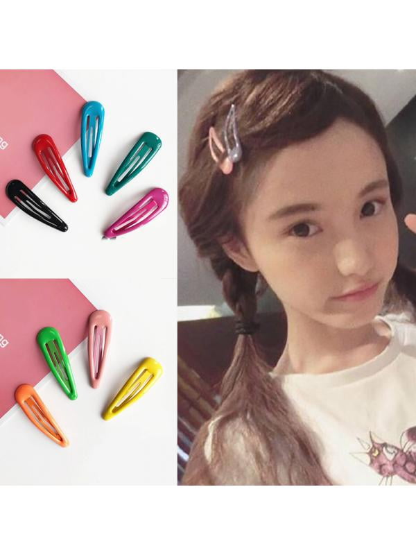 Girls Kids Candy Color Hair Clips Snap Hairpin Barrettes BB Hair Bow Accessories 