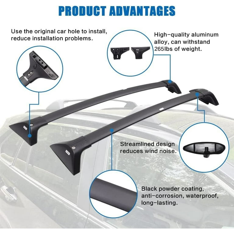 Lockable Roof Rack Crossbars For Toyota RAV4 2019-2024 - 260LB Capacity, Aluminum, Anti-Theft