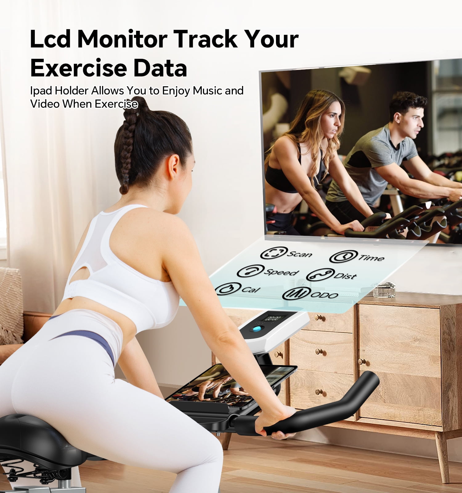 Lnow Professional Adjustable Stationary Exercise Bike Indoor Cycling Bike for Home Workout Cardio 350 lb Blue