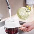 thumbnail image 4 of Juego de colador de doble capa para lavar frutas con cesta coladora desmontable y base sólida: herramienta de cocina para enjuagar verduras con mango, agarre antideslizante y pegatinas faciales pe, 4 of 6