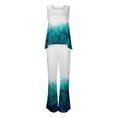 thumbnail image 4 of Mikilon Ensemble Élégant pour Femmes 2 Pcs Débardeur Imprimé Ample Sans Manches Col Rond Bleu Clair-B m, 4 of 5